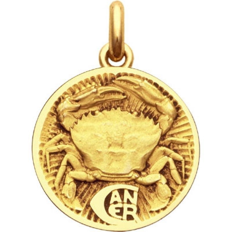 Médaille signe Cancer (or jaune 750°) Becker