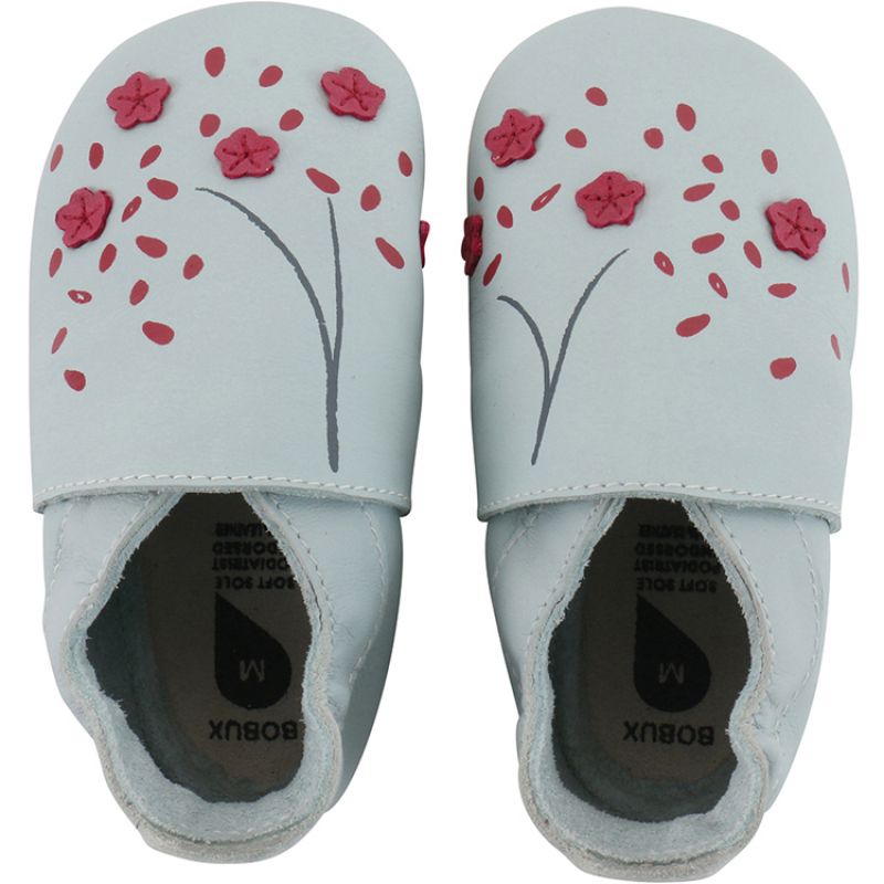 Chaussons bébé en cuir Soft soles Fleur de cerisier (3-9 mois) Bobux