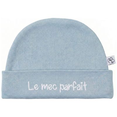 Bonnet doublé pur coton Le mec parfait bleu grisé