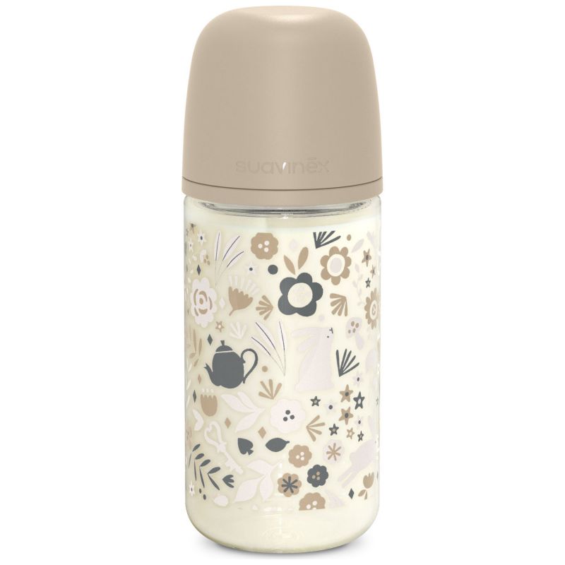 Biberon en verre tétine SXPro M Wonderland Beige (240Ml) Suavinex Produit 1