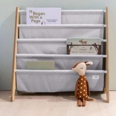 Bibliothèque en tissu recyclé Uni gris clair