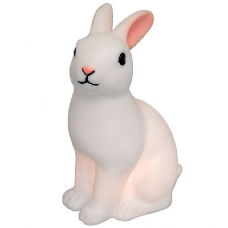 Veilleuse à piles lapin blanc (15 cm) REX