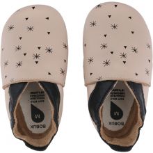 Chaussons bébé en cuir Soft soles snowflakes white (3-9 mois)  par Bobux