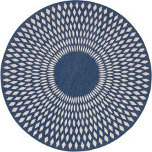 Tapis rond Illusion bleu nuit (160 cm)  par AFKliving