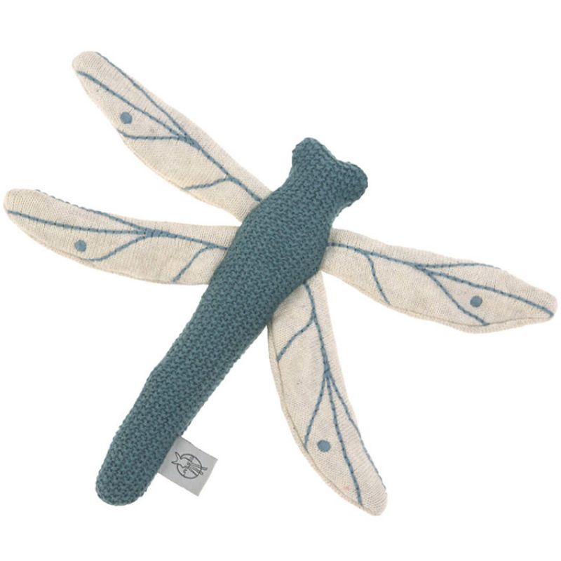 Hochet tricoté libellule bleue Garden Explorer (20 cm) Lässig