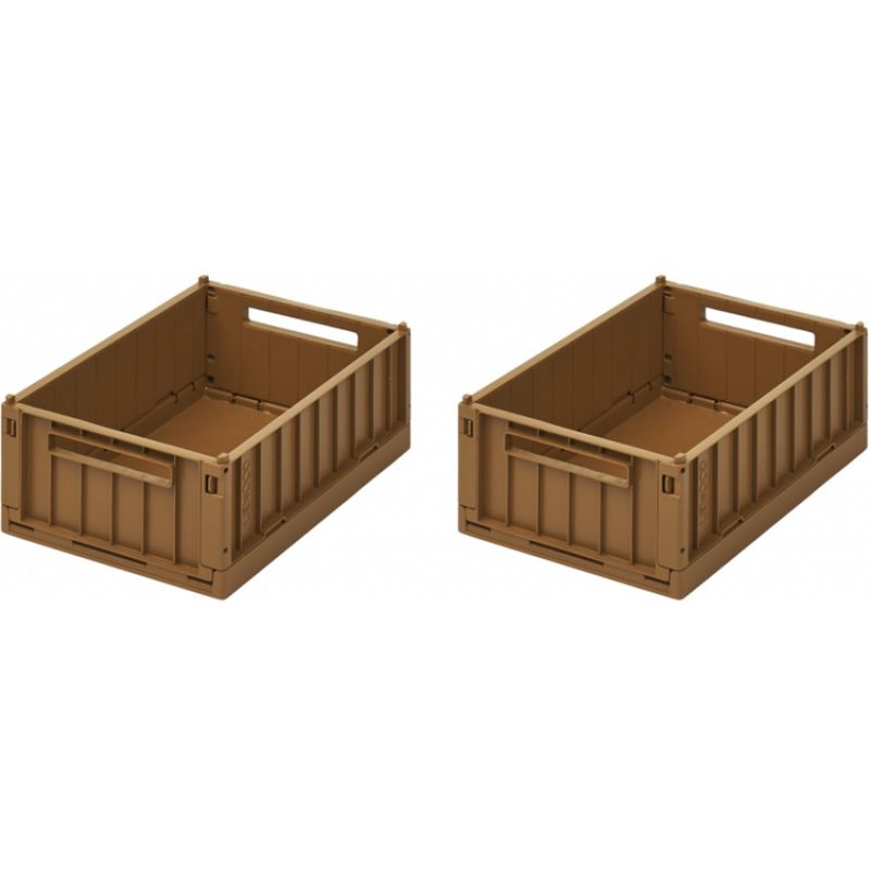 Lot de 2 petites caisses de rangement Weston S Golden caramel Liewood