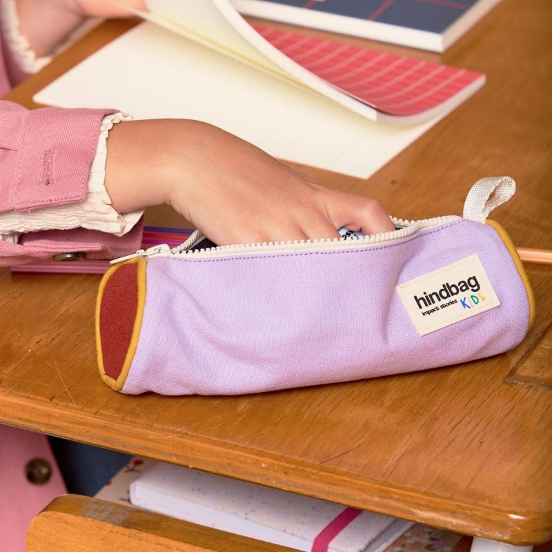 Trousse scolaire ronde Mia Lilas Hindbag Ambiance 2