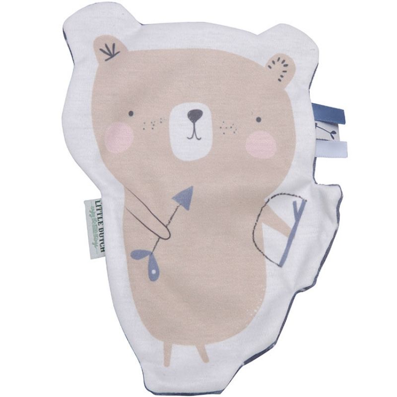 Doudou plat ours câlin Adventure blue Little Dutch