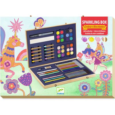 Boîte de couleurs pour dessiner, colorier et peindre Sparkling box  par Djeco