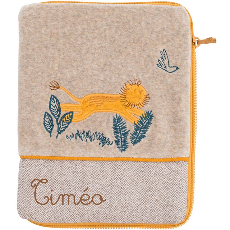 Protège carnet de santé lion Sous mon baobab (personnalisable) Moulin Roty