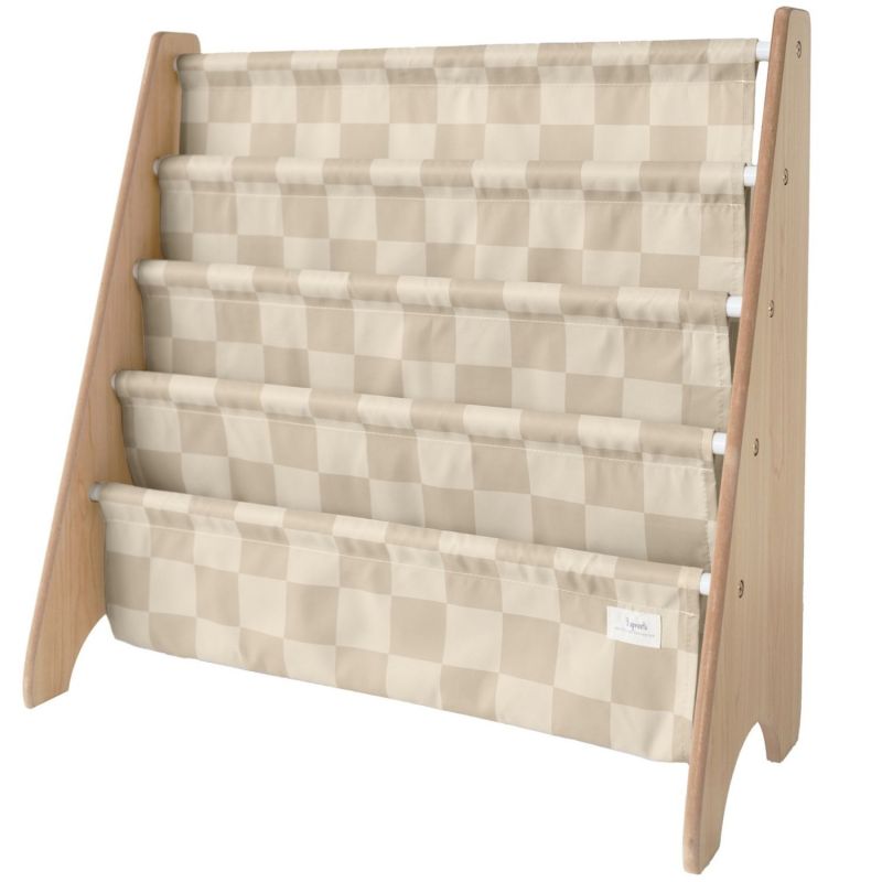 Bibliothèque en tissu recyclé Damier beige 3 sprouts Produit 1