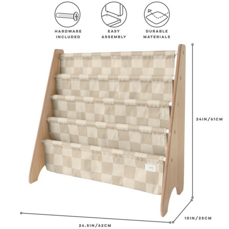 Bibliothèque en tissu recyclé Damier beige 3 sprouts Produit 5