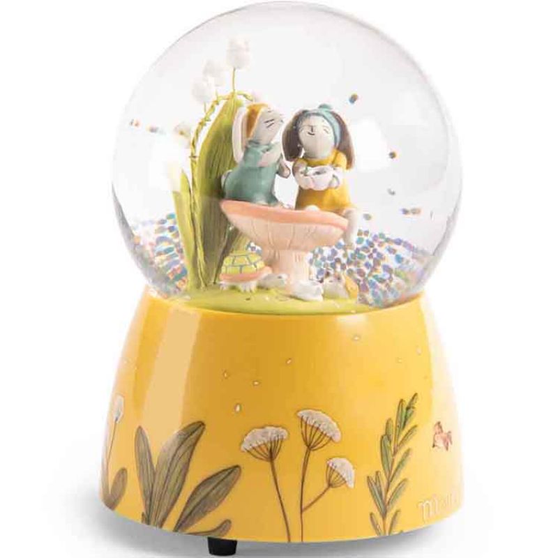 Boule à neige musicale Trois petits lapins Moulin Roty