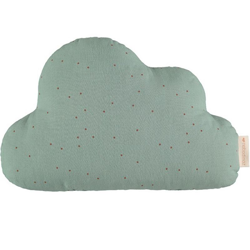 Coussin nuage pois Eden Green (24 x 38 cm) Nobodinoz