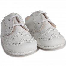 Chaussures semelle souple en cuir Imanol blanc (5-9 mois)  par Paskap