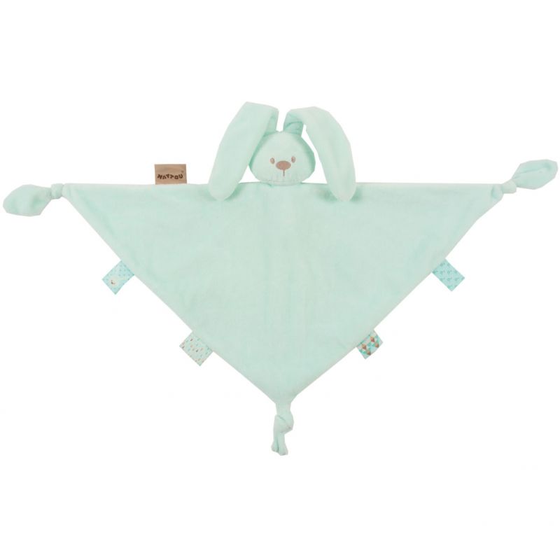 Maxi doudou attache sucette lapin Lapidou vert menthe (40 x 65 cm) Nattou