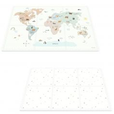 Tapis de jeu réversible 2 en 1 EEVAA Worldmap (120 x 180 cm) - Play&Go