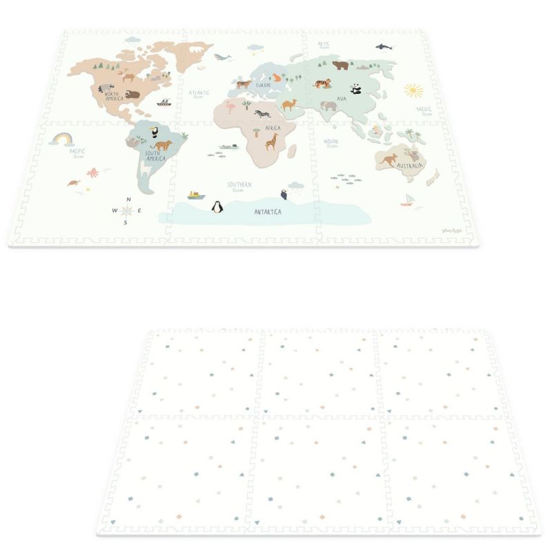 Tapis de jeu réversible 2 en 1 EEVAA Worldmap (120 x 180 cm) Play&Go Produit 1