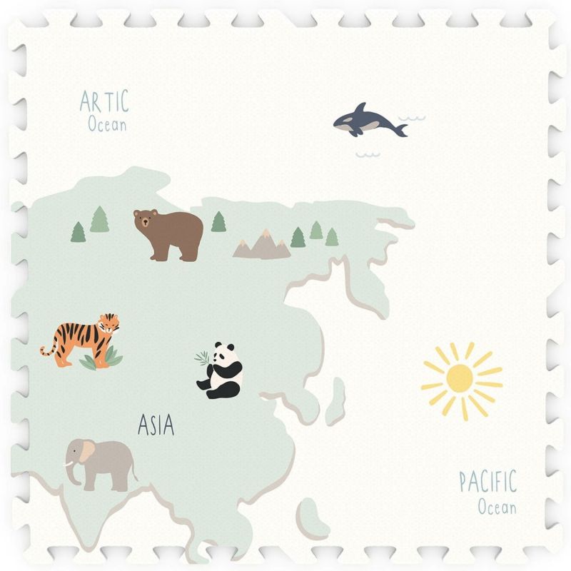 Tapis de jeu réversible 2 en 1 EEVAA Worldmap (120 x 180 cm) Play&Go Produit 5