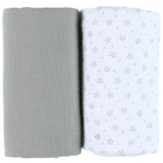 Lot de 2 langes Smart flowers (70 x 70 cm) - Noukie's
