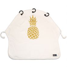 Protection pour poussette Baby Peace Ananas or et blanc en coton bio  par Kurtis