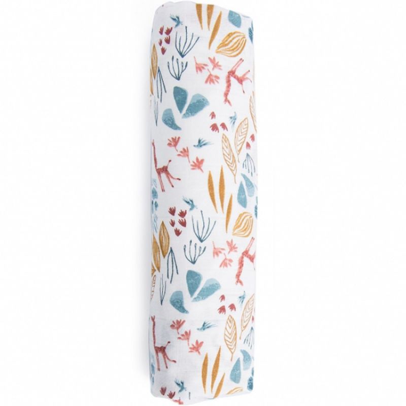Maxi lange en bambou et coton girafe Sous mon Baobab (120 x 120 cm) Moulin Roty