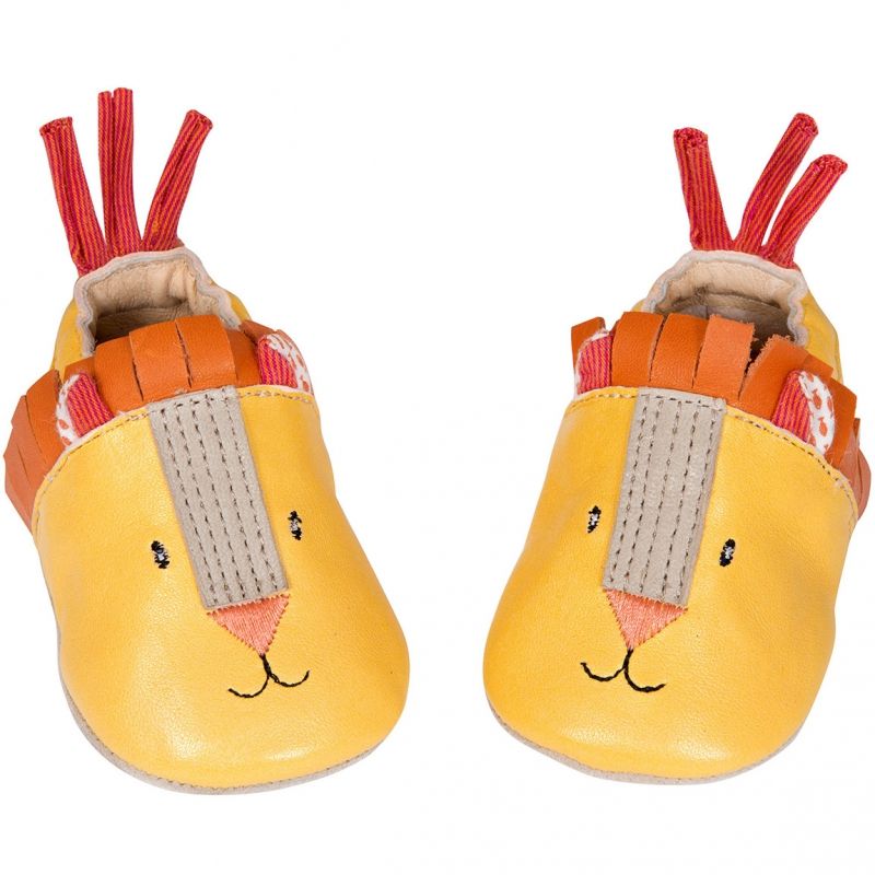 Chaussons cuir lion Les Papoum (12-18 mois) Moulin Roty