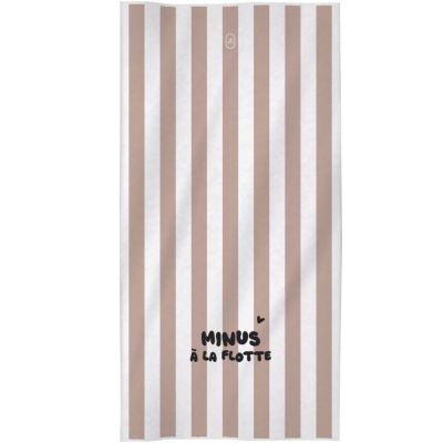 Serviette microfibre Minus à la flotte rayures rose Zakuw