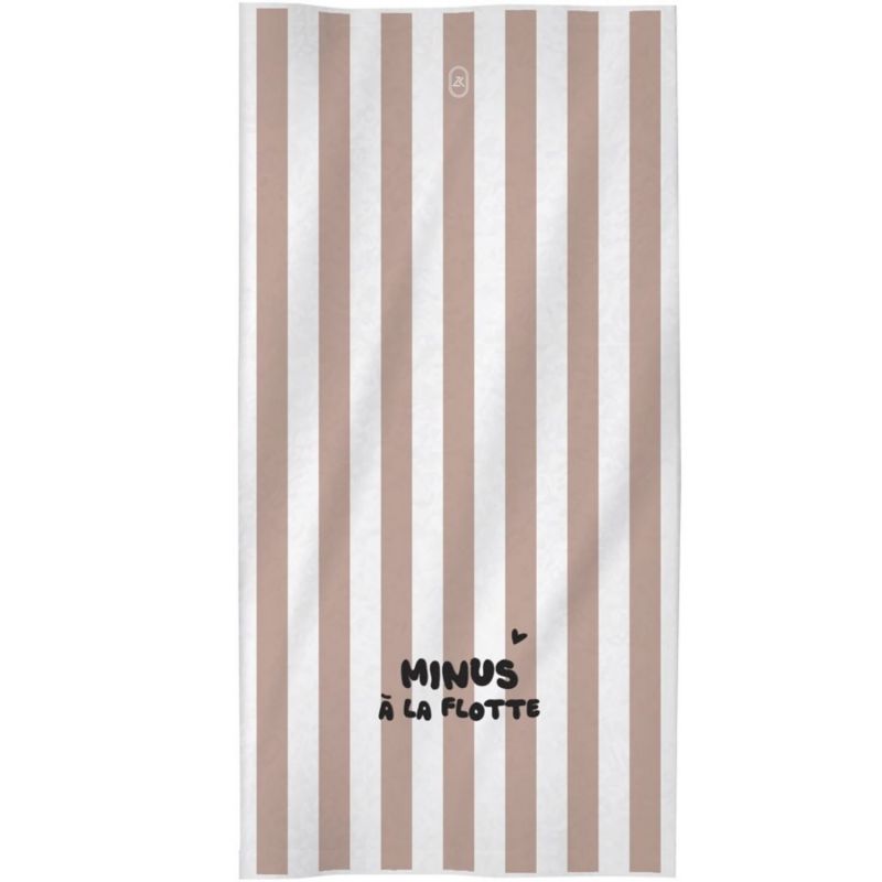 Serviette microfibre Minus à la flotte rayures rose Zakuw Produit 1