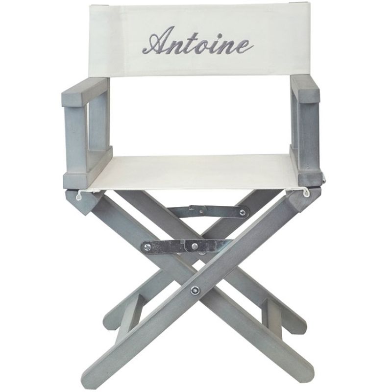 Fauteuil metteur en scène gris pieds gris (personnalisable) ANVIE