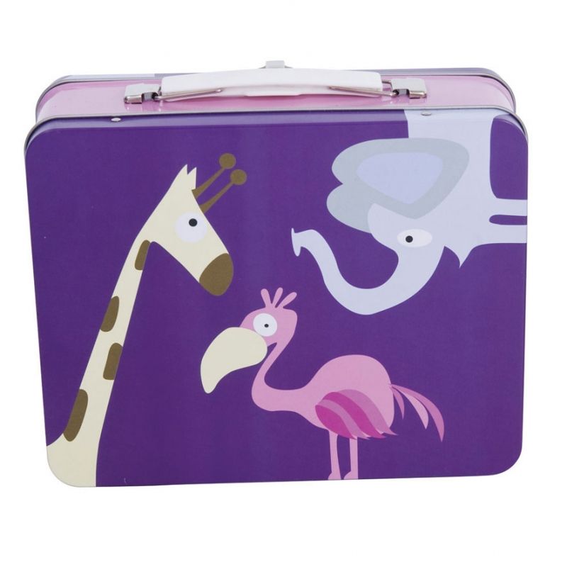 Valisette enfant Animaux lilas 