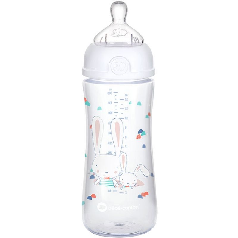 Biberon col large anti-colique emotion sweet bunny blanc (360 ml) Bébé Confort