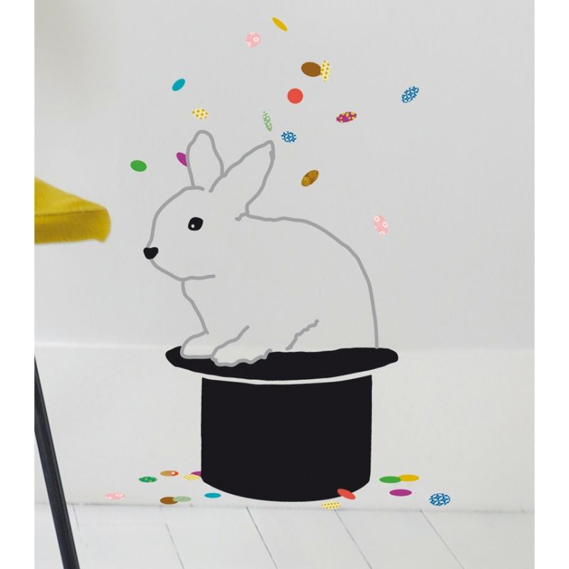 Stickers Le lapin magicien (24 x 33 cm) Mimi'lou