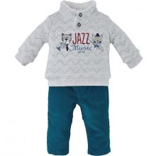 Ensemble pantalon 2 pièces Jazz Music turquoise (24 mois)  par Sucre d'orge