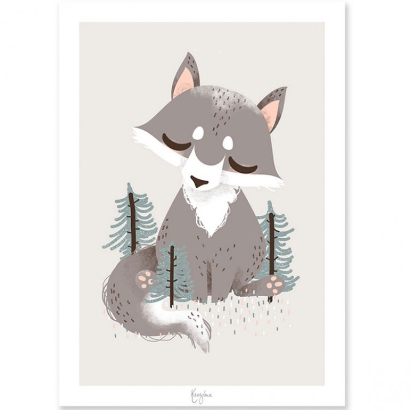 Affiche A4 les Animignons le loup Kanzilue