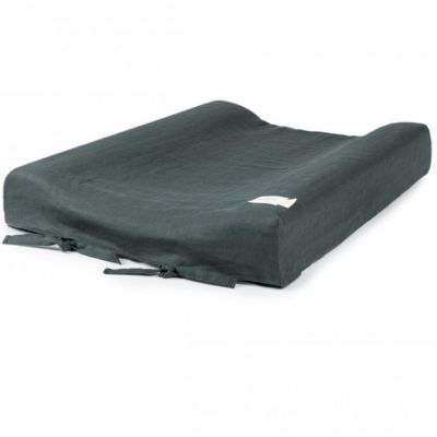 Matelas Ã  langer avec housse Lin franÃ§ais green blue