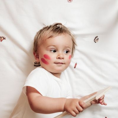 Drap housse en coton bio Petit Plume (50 x 83 cm)