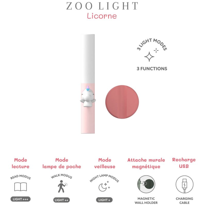 Lampe nomade 3 en 1 Zoo Light Unicorn The Zoofamily Produit 5