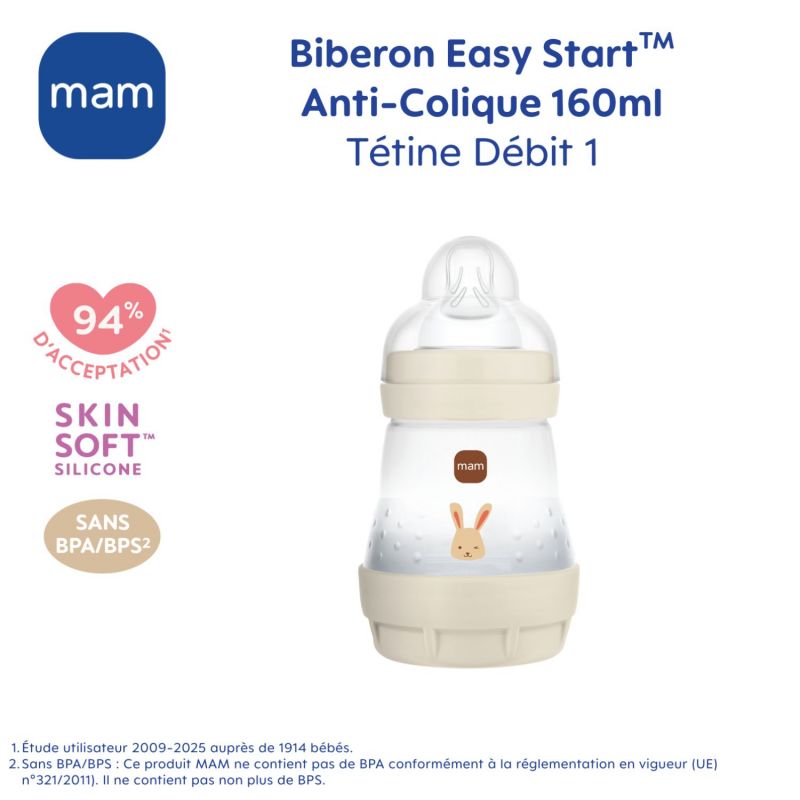 Biberon Easy Start anti-colique - 160ml - Sable - Tétine débit 1 MAM Produit 4