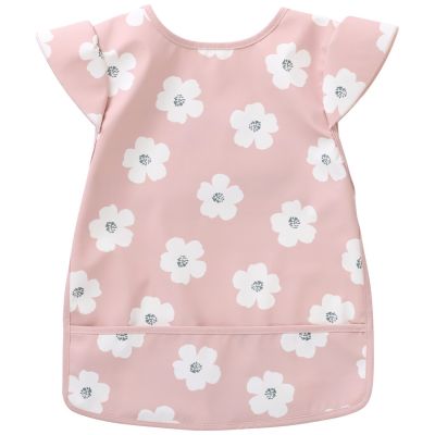 Bavoir intégral en tissu imperméable fleurs rose et blanc (6-24 mois) BB & Co