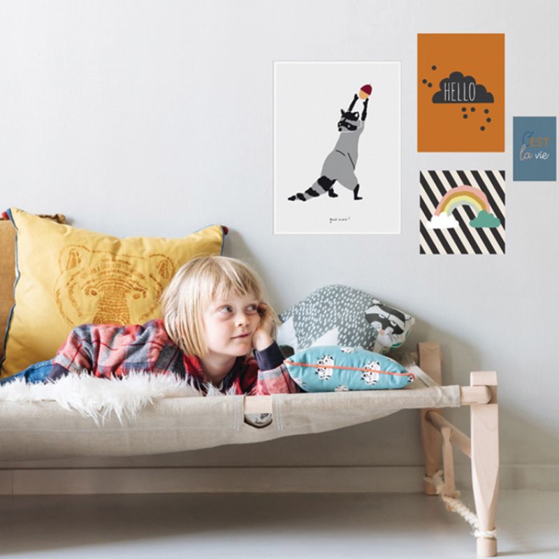 Lot de 4 petites affiches Hello (10 x 15 à 40 x 30 cm) Mimi'lou