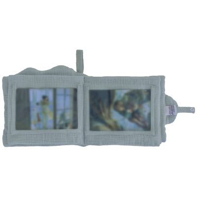 Livre album photos nuage (pour 10 photos 10 x 15) gaze de coton vert de gris
