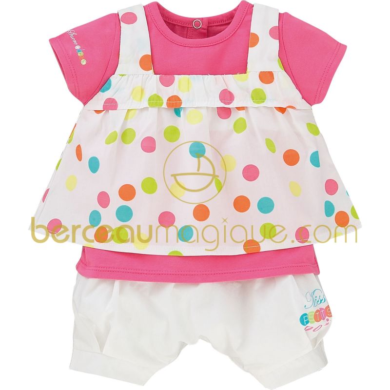 Ensemble top et short façon sarouel Un monde de couleurs (1 mois au 12 mois) Sucre d'orge