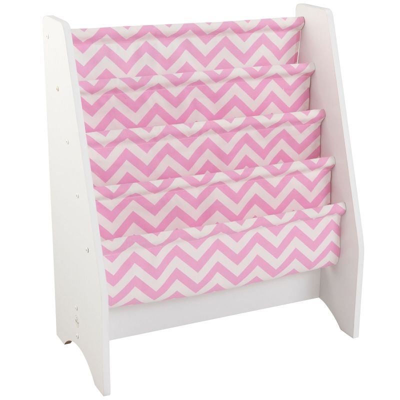 Bibliothèque en tissu chevron rose KidKraft
