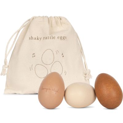 Set de 3 oeufs hochets en bois  par Konges Slojd