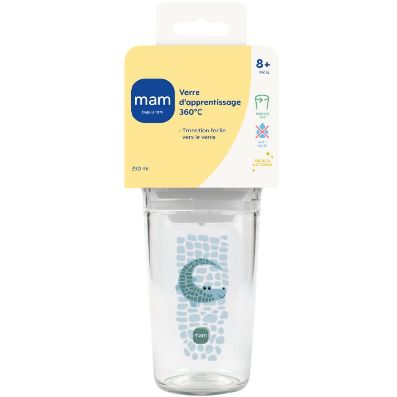 Verre d'apprentissage Crocodile vert (290ml) MAM Packaging 4