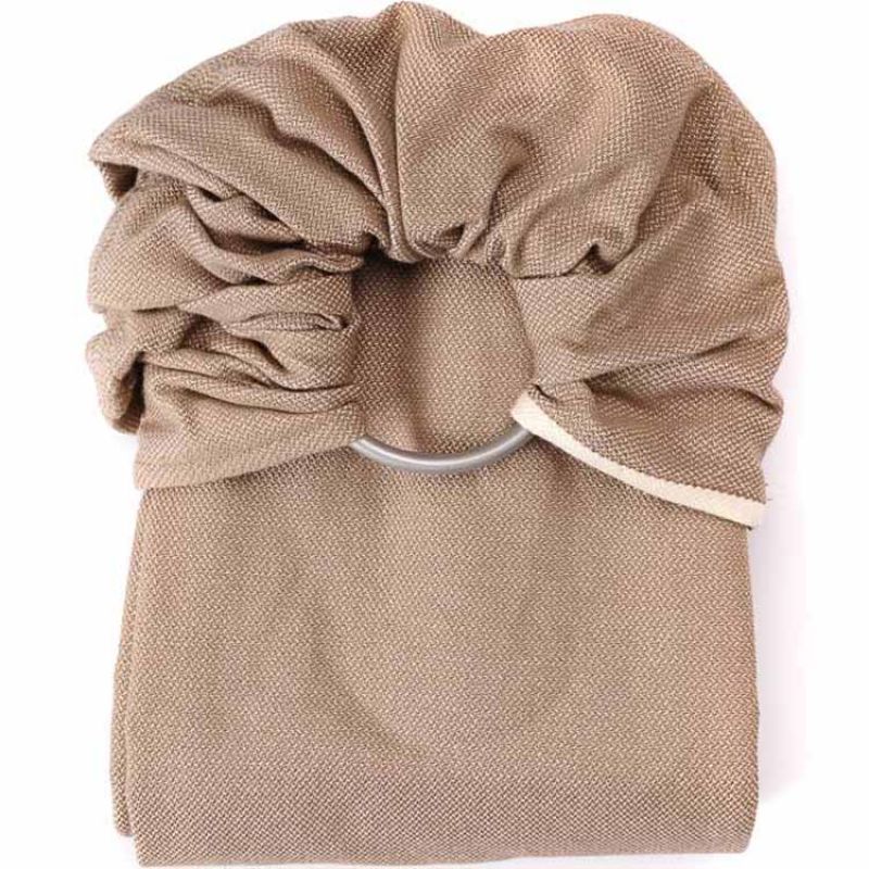 Echarpe de portage Sling sans noeud tissé en coton bio beige sable NéoBulle Produit 1 grande taille