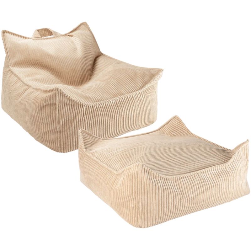 Fauteuil pouf et repose-pieds Brown Sugar velours côtelé Wigiwama Produit 1