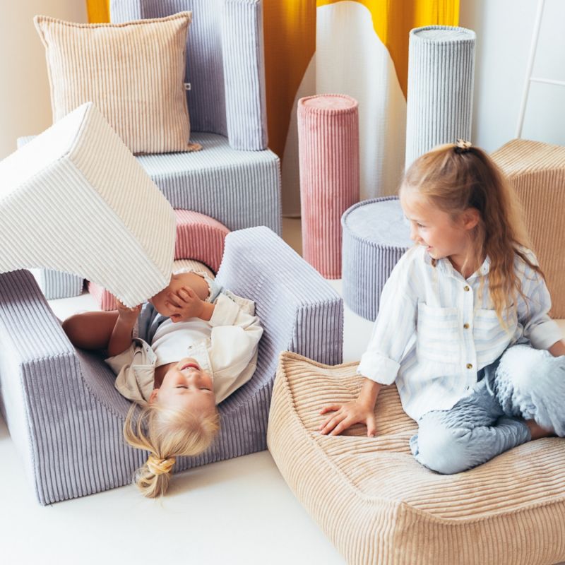 Fauteuil pouf et repose-pieds Brown Sugar velours côtelé Wigiwama Ambiance 7