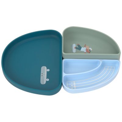 Assiette à compartiments en silicone Tiny Team Chien Lässig 